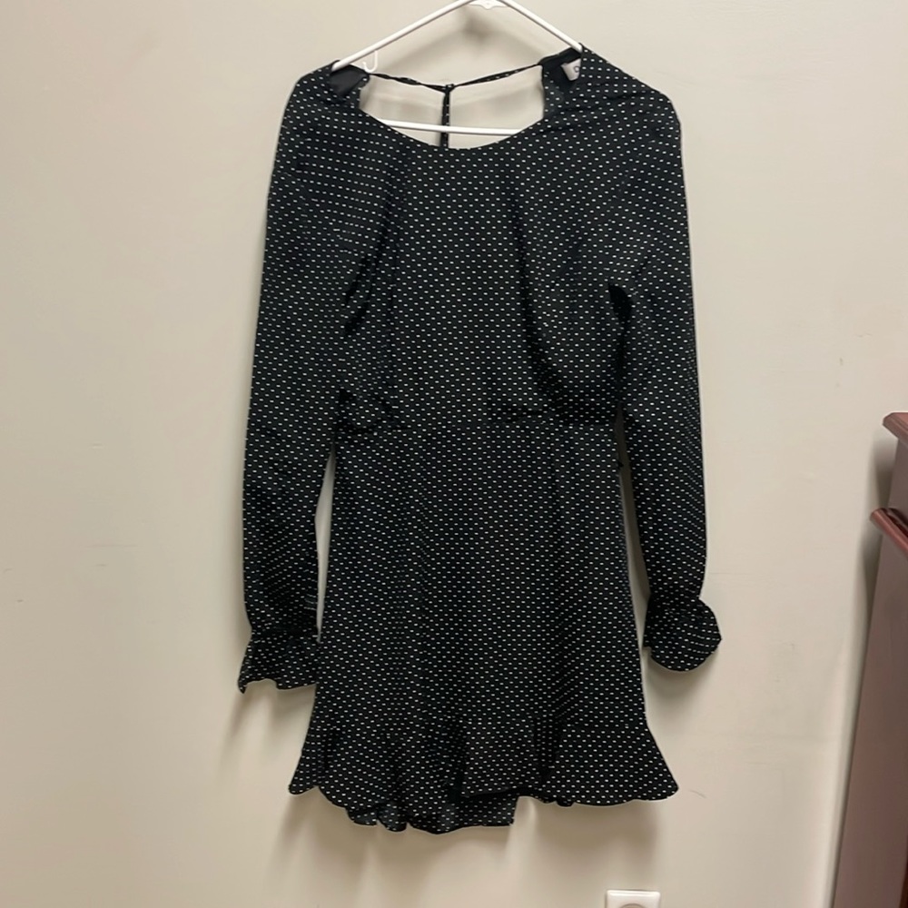 DO+BE size Large black and white dot dress